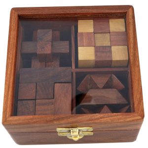 Wooden Brain Teaser Puzzle Set